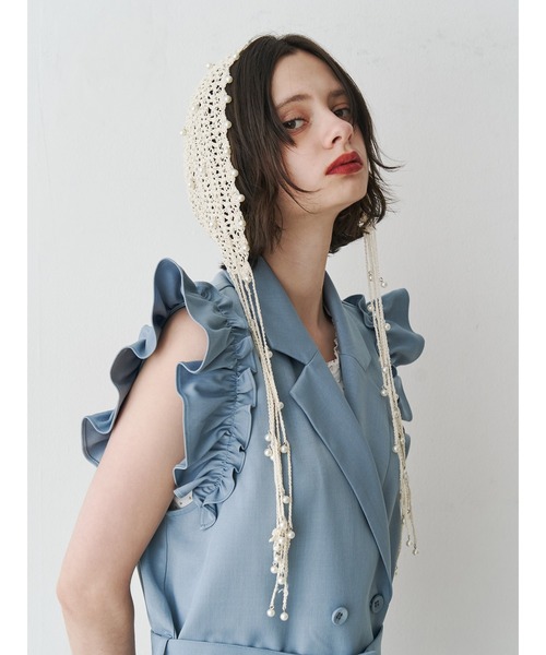 パールクロシェボンネット（ニットキャップ/ビーニー）｜jouetie