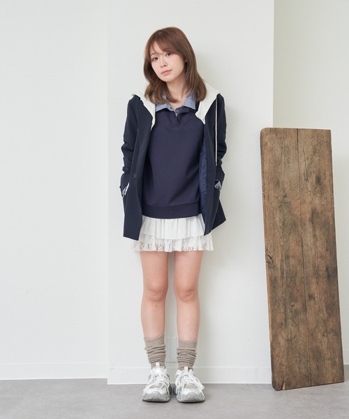 RAY CASSIN（レイカズン）の「【WEB限定価格】フード付テーラージャケット（テーラードジャケット・レディース・ベージュ/ネイビー/グレー・FREE）」の7枚目の写真