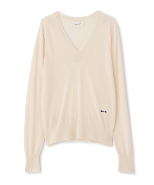 ETRE TOKYO（エトレトウキョウ）の「SANTEシルクカシミヤVネックニットプルオーバー（ニット/セーター・レディース・ブルー/オフホワイト/ネイビー・FREE）」の20枚目の写真