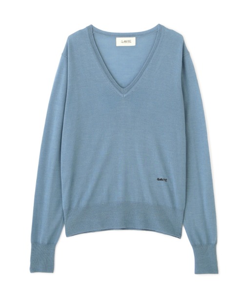 ETRE TOKYO（エトレトウキョウ）の「SANTEシルクカシミヤVネックニットプルオーバー（ニット/セーター・レディース・ブルー/オフホワイト/ネイビー・FREE）」の18枚目の写真