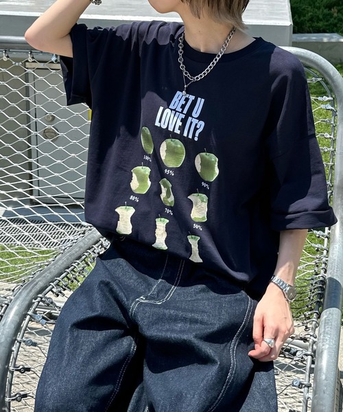 PBLIM（ページボーイリム）の「《UNISEX》ラインアップルTシャツ（Tシャツ/カットソー・レディース・オートミール/ネイビー/チャコールグレー/オフホワイト・SMALL/MEDIUM/LARGE）」の11枚目の写真