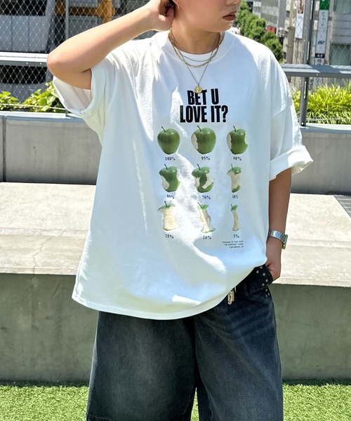 PBLIM（ページボーイリム）の「《UNISEX》ラインアップルTシャツ（Tシャツ/カットソー・レディース・オートミール/ネイビー/チャコールグレー/オフホワイト・SMALL/MEDIUM/LARGE）」の8枚目の写真