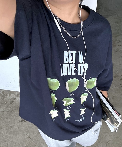 PBLIM（ページボーイリム）の「《UNISEX》ラインアップルTシャツ（Tシャツ/カットソー・レディース・オートミール/ネイビー/チャコールグレー/オフホワイト・SMALL/MEDIUM/LARGE）」の12枚目の写真