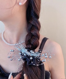 tone | pur chouchou/メタリック ワイヤー リボンシュシュ P4438(シュシュ)