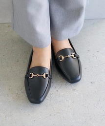 noyau | スクエアトゥビット付きヒールローファー(ローファー)