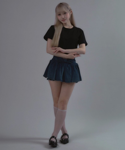 JilLA（ジルア）の「Ribbon Balloon Denim Mini Skirt / リボンバルーンデニムミニスカート（デニムスカート・レディース・ブルー・2/1）」の20枚目の写真