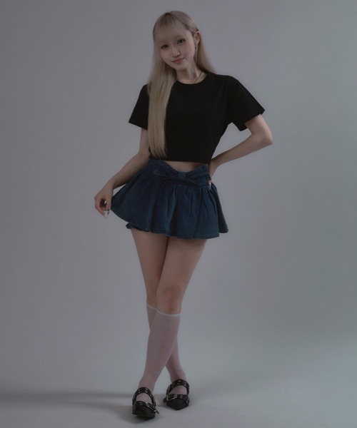 JilLA（ジルア）の「Ribbon Balloon Denim Mini Skirt / リボンバルーンデニムミニスカート（デニムスカート・レディース・ブルー・2/1）」の19枚目の写真
