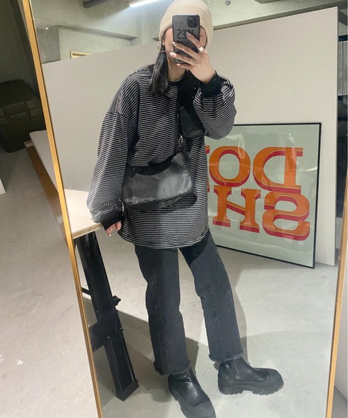 ボーダールーズロンT(kiharu select)/オーバーサイズ ビッグシルエット