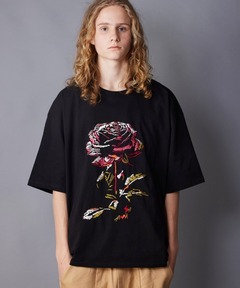 Buffalo Bobs プリントリブカットソー タイト サイズ1 セール】LOOM(ルーム)花柄プリント Vネック ロンT（Tシャツ/カットソー