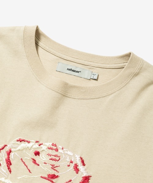 rehacer(レアセル)の「rehacer : Big Rose Wide CS / ビッグローズ ワイド カットソー(Tシャツ/カットソー・メンズ・ベージュ/ブラック/ブルー/ホワイト・MEDIUM/LARGE/X-LARGE)」の10枚目の写真