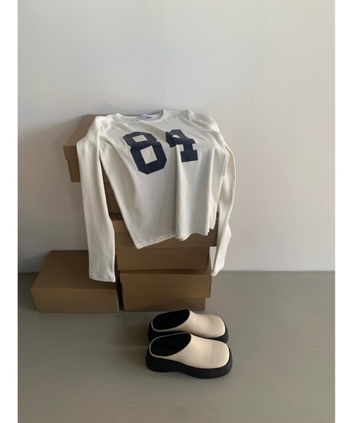 Didot.showroom(ディドット ショールーム)の「No.84 ロングT(Tシャツ/カットソー・レディース・アイボリー/ブルー/チャコールグレー・FREE)」の2枚目の写真