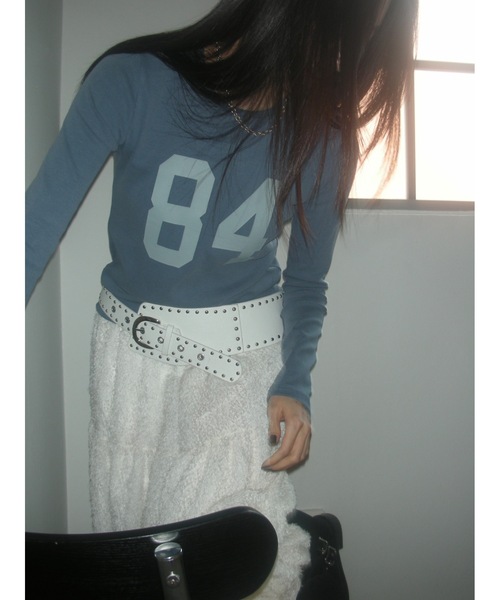 Didot.showroom(ディドット ショールーム)の「No.84 ロングT(Tシャツ/カットソー・レディース・アイボリー/ブルー/チャコールグレー・FREE)」の5枚目の写真