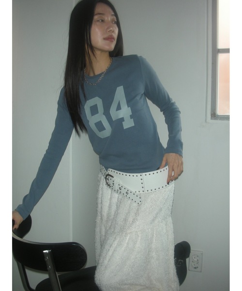 Didot.showroom(ディドット ショールーム)の「No.84 ロングT(Tシャツ/カットソー・レディース・アイボリー/ブルー/チャコールグレー・FREE)」の7枚目の写真