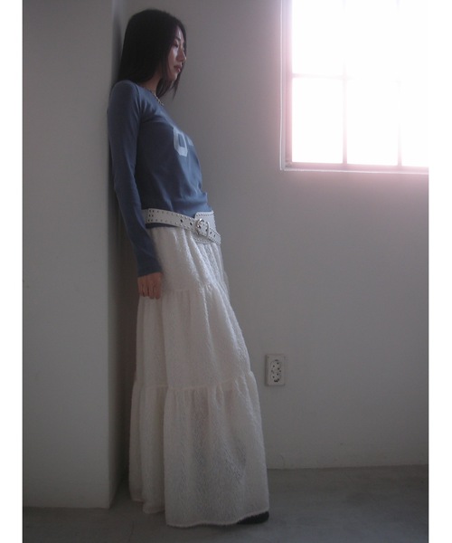 Didot.showroom(ディドット ショールーム)の「No.84 ロングT(Tシャツ/カットソー・レディース・アイボリー/ブルー/チャコールグレー・FREE)」の8枚目の写真