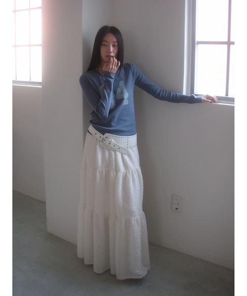 Didot.showroom(ディドット ショールーム)の「No.84 ロングT(Tシャツ/カットソー・レディース・アイボリー/ブルー/チャコールグレー・FREE)」の9枚目の写真