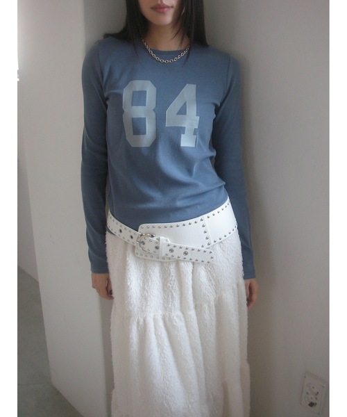 Didot.showroom(ディドット ショールーム)の「No.84 ロングT(Tシャツ/カットソー・レディース・アイボリー/ブルー/チャコールグレー・FREE)」の10枚目の写真