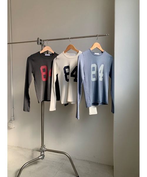 Didot.showroom(ディドット ショールーム)の「No.84 ロングT(Tシャツ/カットソー・レディース・アイボリー/ブルー/チャコールグレー・FREE)」の4枚目の写真