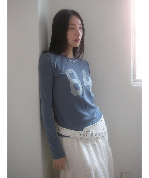 Didot.showroom(ディドット ショールーム)の「No.84 ロングT(Tシャツ/カットソー・レディース・アイボリー/ブルー/チャコールグレー・FREE)」の11枚目の写真