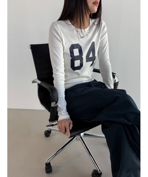 Didot.showroom(ディドット ショールーム)の「No.84 ロングT(Tシャツ/カットソー・レディース・アイボリー/ブルー/チャコールグレー・FREE)」の12枚目の写真