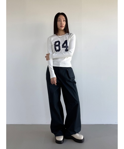 Didot.showroom(ディドット ショールーム)の「No.84 ロングT(Tシャツ/カットソー・レディース・アイボリー/ブルー/チャコールグレー・FREE)」の14枚目の写真