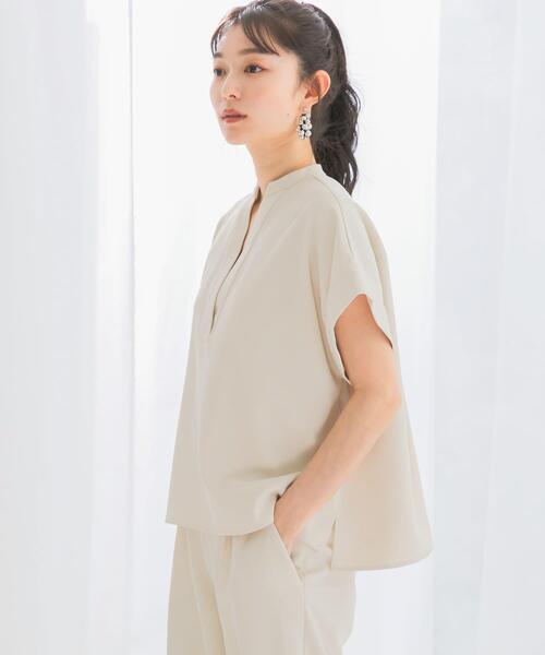 the reracs バンドカラープルオーバーシャツ THE RERACS(ザ・リラクス)｜ショートスリーブバンドカラー US