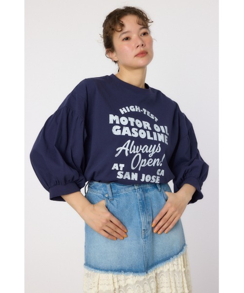 RODEO CROWNS WIDE BOWL(ロデオクラウンズワイドボウル)の「VariousバルーンスリーブTシャツ(Tシャツ/カットソー・レディース・ブラック/オフホワイト/ライトカーキ/イエロー/ネイビー・FREE)」の1枚目の写真