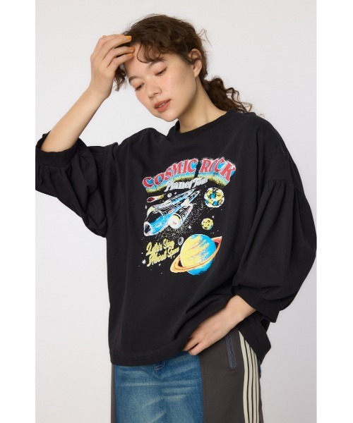 RODEO CROWNS WIDE BOWL(ロデオクラウンズワイドボウル)の「VariousバルーンスリーブTシャツ(Tシャツ/カットソー・レディース・ブラック/オフホワイト/ライトカーキ/イエロー/ネイビー・FREE)」の3枚目の写真