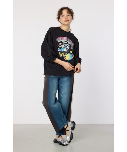 RODEO CROWNS WIDE BOWL(ロデオクラウンズワイドボウル)の「VariousバルーンスリーブTシャツ(Tシャツ/カットソー・レディース・ブラック/オフホワイト/ライトカーキ/イエロー/ネイビー・FREE)」の10枚目の写真