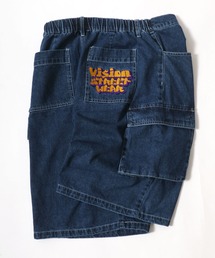 VISION STREET WEAR/ヴィジョンストリートウェア オーバーサイズ デニム ワイド カーゴショートパンツ/ハーフパンツ/レディース メンズ