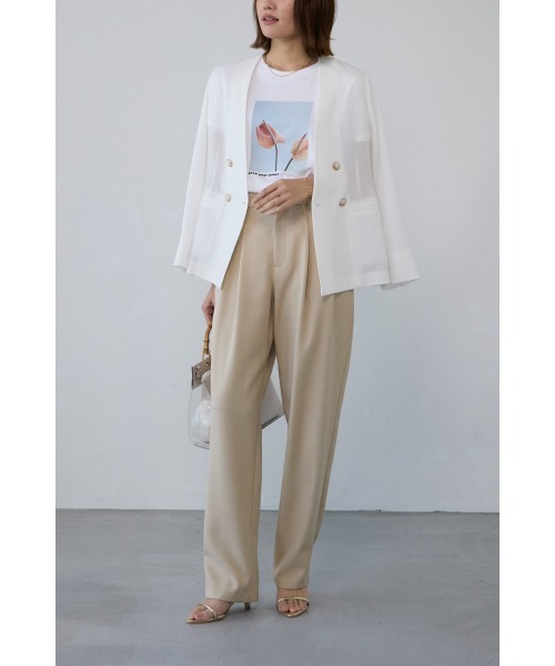 M.deux(エムドゥ)の「《シアーツイードノーカラージャケット》(ノーカラージャケット・レディース・ホワイト/ブラック・MEDIUM)」の6枚目の写真