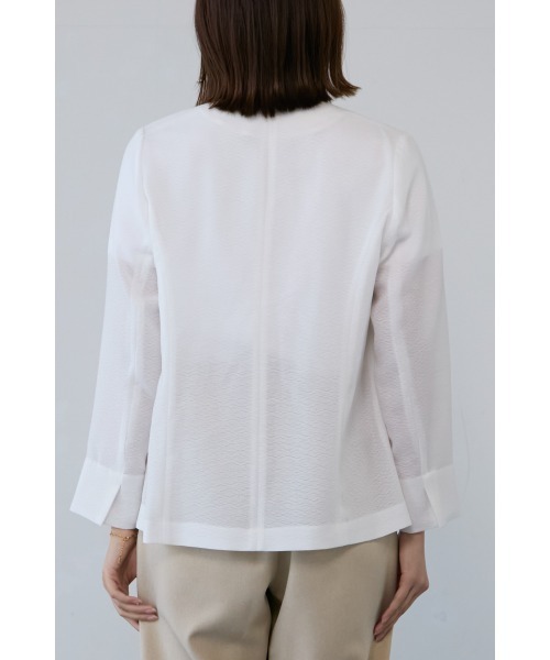 M.deux(エムドゥ)の「《シアーツイードノーカラージャケット》(ノーカラージャケット・レディース・ホワイト/ブラック・MEDIUM)」の9枚目の写真