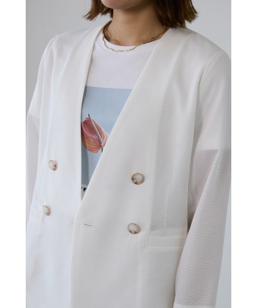 M.deux(エムドゥ)の「《シアーツイードノーカラージャケット》(ノーカラージャケット・レディース・ホワイト/ブラック・MEDIUM)」の10枚目の写真