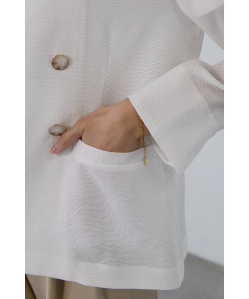 M.deux(エムドゥ)の「《シアーツイードノーカラージャケット》(ノーカラージャケット・レディース・ホワイト/ブラック・MEDIUM)」の12枚目の写真