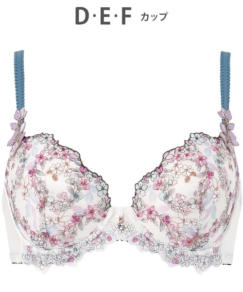 Wing Lesiage(ウイングレシアージュ)の「「2120シリーズ」 ブラジャー(ブラジャー・レディース・イエロー/ネイビー/サックスブルー系/ライトピンク/アイボリー/ピンク系その他/クリーム/ホワイト系その他/ライトパープル・F65/F80/D75/D70/D65/F75/F70/E80/E75/E70/E65/D80)」の2枚目の写真