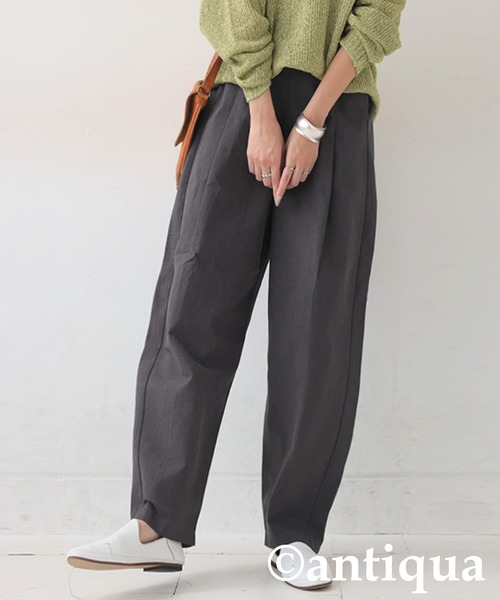 antiqua(アンティカ)の「リネンテーパードパンツ(その他パンツ・レディース・ネイビー/チャコールグレー/ナチュラル/ブラック/カーキ/オレンジ・MEDIUM/LARGE)」の17枚目の写真
