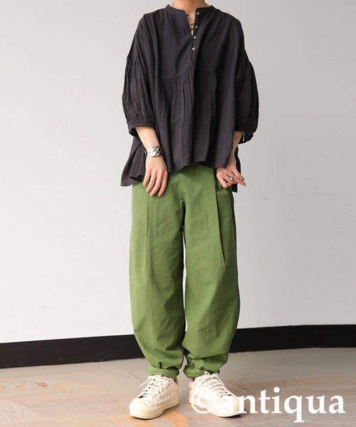 セットアップ対応】ソロストレッチ リネン テーパード パンツ