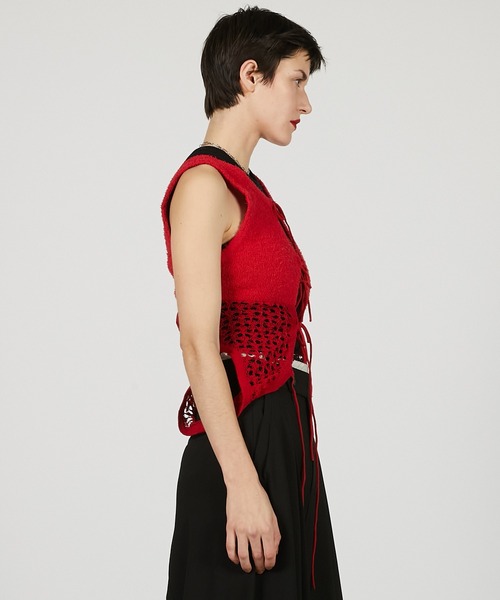 PRANK PROJECT(プランクプロジェクト)の「コイルメッシュコンビニットタンク / Coil Mesh Knit Tank(タンクトップ・レディース・レッド/アイボリー/ブラック・FREE)」の12枚目の写真