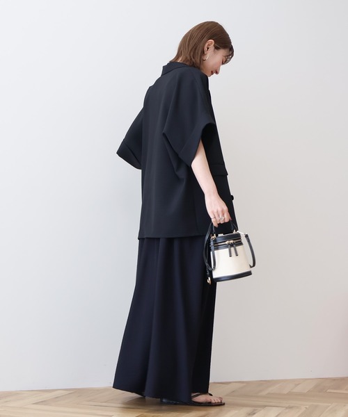 AMERICAN HOLIC(アメリカンホリック)の「テーラード半袖ジャケット(テーラードジャケット・レディース・ブラック/ベージュ・FREE)」の4枚目の写真