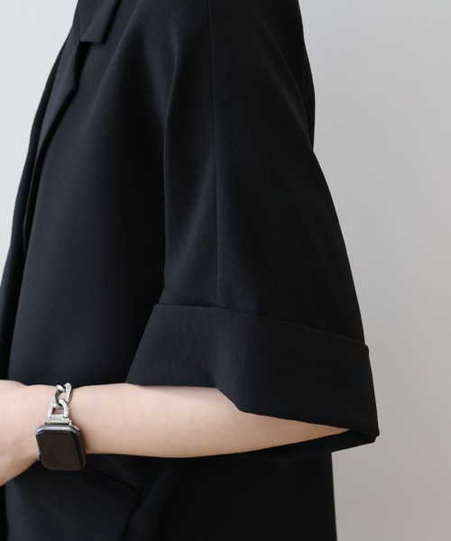 AMERICAN HOLIC(アメリカンホリック)の「テーラード半袖ジャケット(テーラードジャケット・レディース・ブラック/ベージュ・FREE)」の8枚目の写真