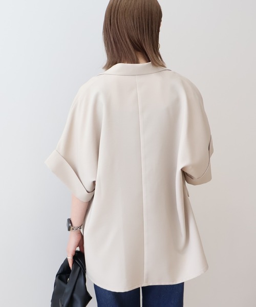 AMERICAN HOLIC(アメリカンホリック)の「テーラード半袖ジャケット(テーラードジャケット・レディース・ブラック/ベージュ・FREE)」の12枚目の写真