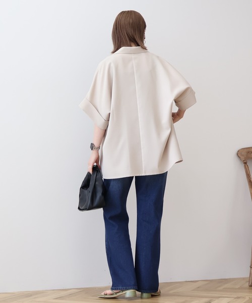 AMERICAN HOLIC(アメリカンホリック)の「テーラード半袖ジャケット(テーラードジャケット・レディース・ブラック/ベージュ・FREE)」の16枚目の写真