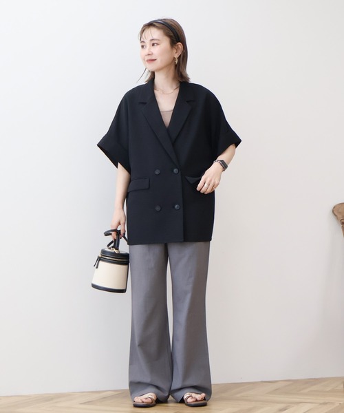 AMERICAN HOLIC(アメリカンホリック)の「テーラード半袖ジャケット(テーラードジャケット・レディース・ブラック/ベージュ・FREE)」の20枚目の写真