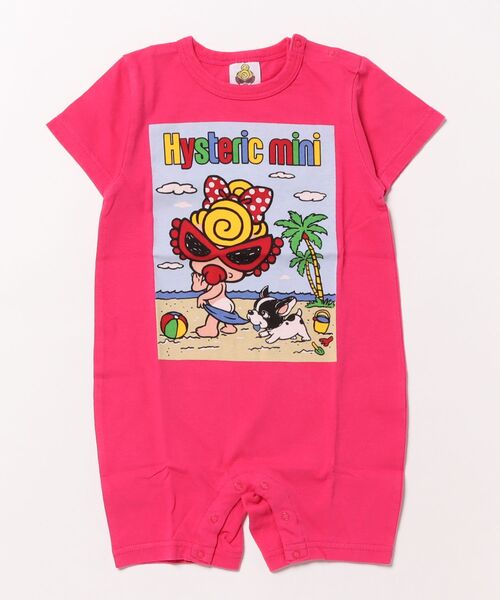 HYSTERIC MINI（ヒステリックミニ）の「MY FIRST HYSTERIC　SUMMER TIME WITH J ショートオール（ロンパース・キッズ・ライトピンク/レモンイエロー/ホワイト・90/80）」の3枚目の写真