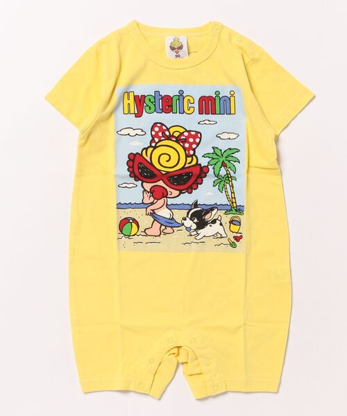 HYSTERIC MINI（ヒステリックミニ）の「MY FIRST HYSTERIC　SUMMER TIME WITH J ショートオール（ロンパース・キッズ・ライトピンク/レモンイエロー/ホワイト・90/80）」の2枚目の写真