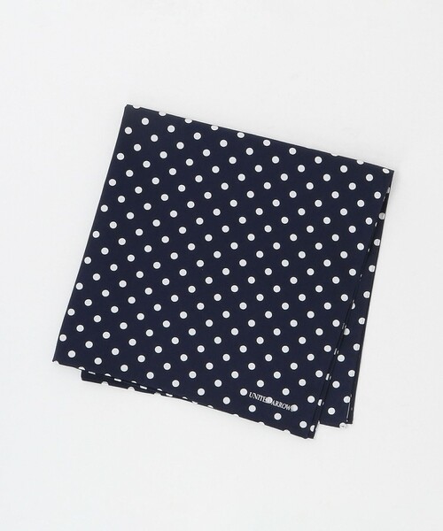 UNITED ARROWS（ユナイテッドアローズ）の「コットン ドット ハンカチ（バンダナ/スカーフ・メンズ・ブラック/ネイビー・FREE）」の2枚目の写真