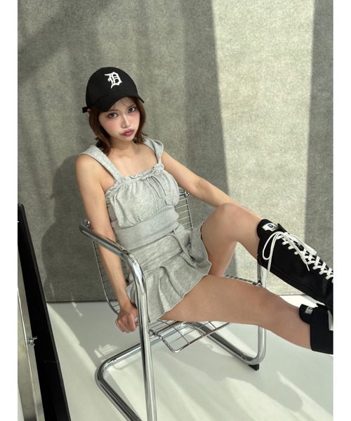 Darich（ダーリッチ）の「コルセットリブスウェットベアトップ（その他トップス・レディース・グレー/サックスブルー/ピンク・FREE）」の9枚目の写真