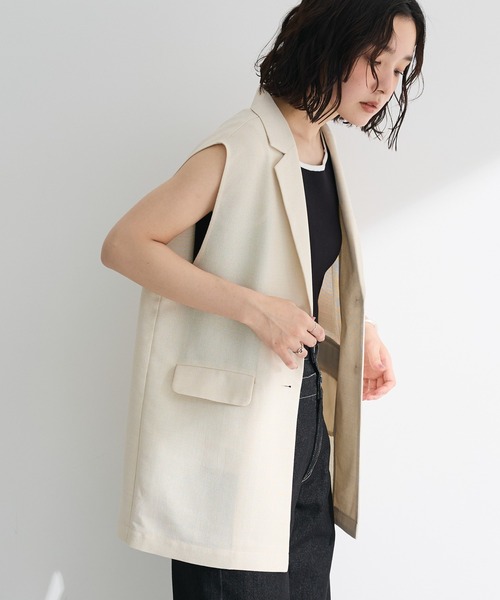 Green　Parks（グリーンパークス）の「メッシュジレ（ベスト・レディース・アイボリー/ブラック/ブラウン・FREE）」の2枚目の写真