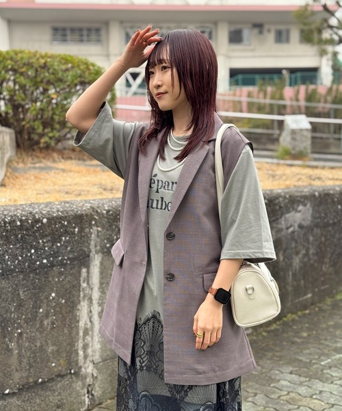 Green　Parks（グリーンパークス）の「メッシュジレ（ベスト・レディース・アイボリー/ブラック/ブラウン・FREE）」の5枚目の写真