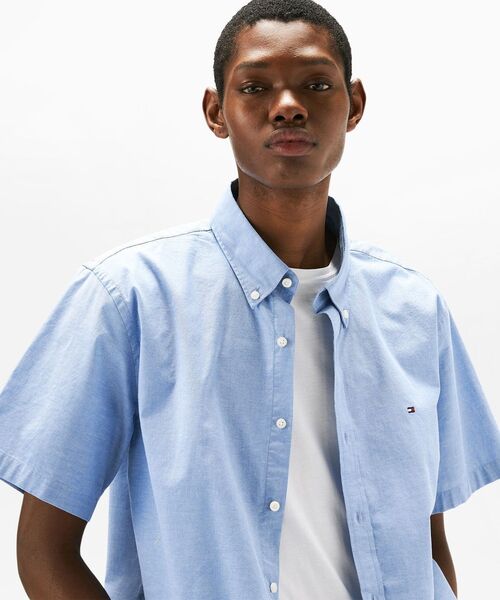 TOMMY HILFIGER(トミーヒルフィガー)の「ライトウェイトオックスフォードソリッドショートスリーブシャツ(シャツ/ブラウス・メンズ・ライトグリーン/ホワイト/ライトブルー・MEDIUM/SMALL/LARGE/X-LARGE)」の4枚目の写真