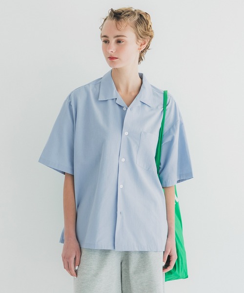 coca（coca）（コカ）の「リネンブレンド開襟半袖シャツ（シャツ/ブラウス・メンズ・ライトブルー/ダークグリーン/ネイビー/グレー/ライトベージュ/チャコール・M/L/XL）」の10枚目の写真